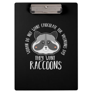 Raccoon Lover Raccoon Für Valentinstag Klemmbrett