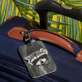 Raccoon luggage tag gepäckanhänger