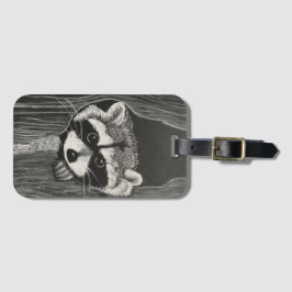 Raccoon luggage tag gepäckanhänger