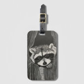 Raccoon luggage tag gepäckanhänger (Vorderseite Vertikal)