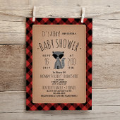 Raccoon Lumberjack Kariert Baby Dusche Einladung