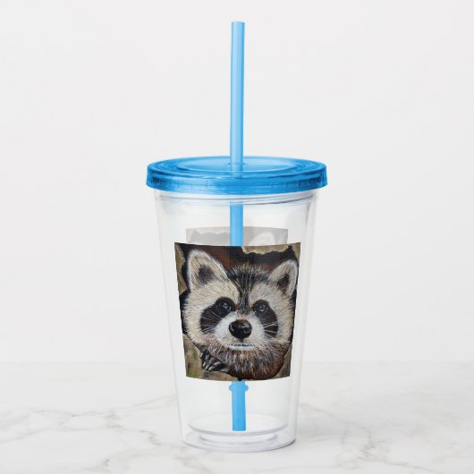 Raccoon-Malerei Acryltrinkbecher (Vorderseite)