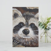 Raccoon-Malerei Briefpapier (Stehend Vorderseite)