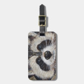 Raccoon-Malerei Gepäckanhänger (Vorderseite vertikal)