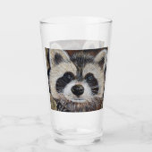 Raccoon-Malerei Glas (Vorderseite)