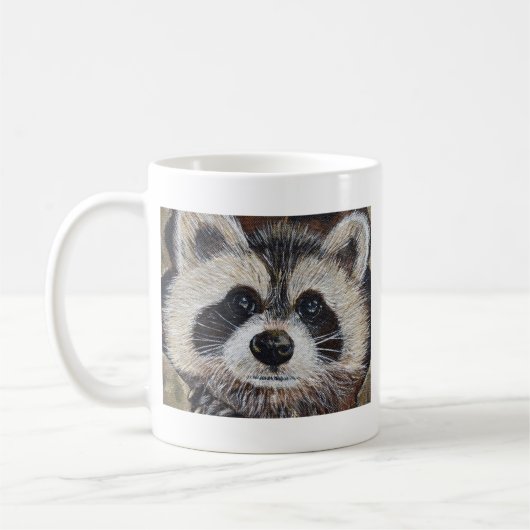 Raccoon-Malerei Kaffeetasse (Links)