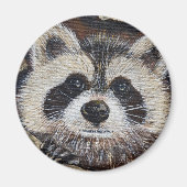 Raccoon-Malerei Magnet (Vorne)