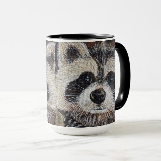 Raccoon-Malerei Tasse (VorderseiteRechts)