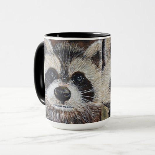 Raccoon-Malerei Tasse (Vorderseite Links)