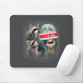 Raccoon Meme 3 Racoons Howling At Moon Funny Weird Mousepad (Mit Mouse)