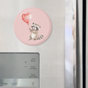 Raccoon mit A Balloon-Liebe Magnet