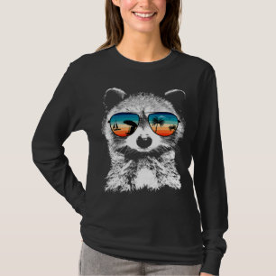 RACCOON mit Brille Sonnenbrille Retro Style T-Shirt