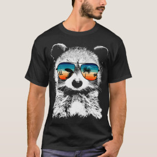 Raccoon mit Brille Sonnenbrille Vintag Retro Styl T-Shirt