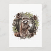 Raccoon mit Kaffee Postkarte (Vorderseite)