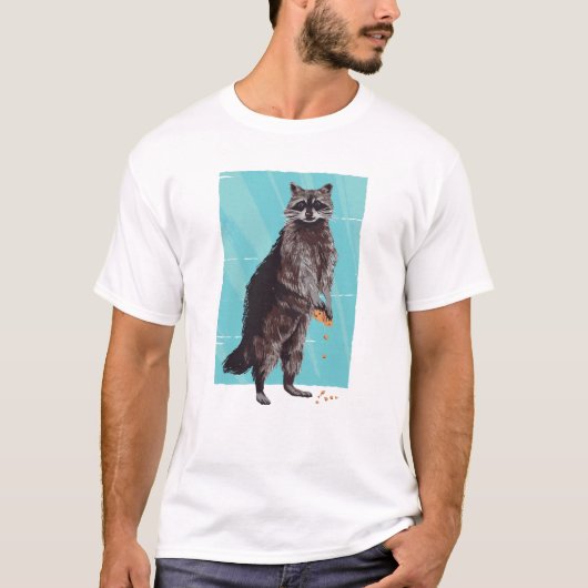 Raccoon mit Keks T-Shirt (Vorderseite)