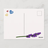 Raccoon mit Lavendel Der glückliche Valentinstag Postkarte (Rückseite)