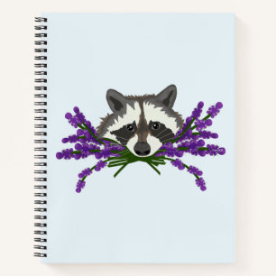 Raccoon mit Lavendel Notizblock