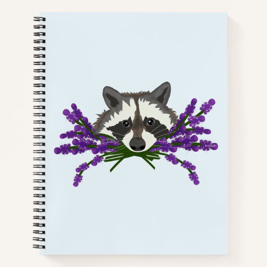 Raccoon mit Lavendel Notizblock (Vorderseite)