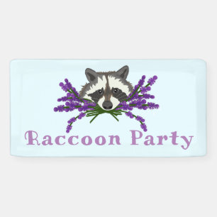 Raccoon mit Lavendel Raccoon Party Banner
