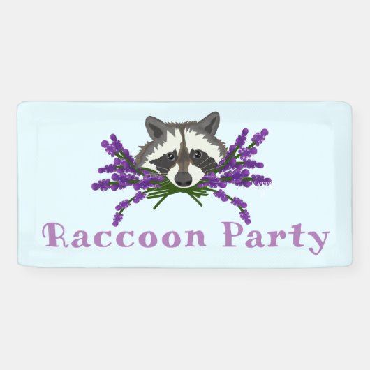 Raccoon mit Lavendel Raccoon Party Banner (Horizontal)