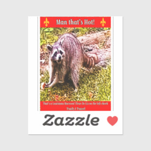 Raccoon mit Lilie-Aufkleber Aufkleber