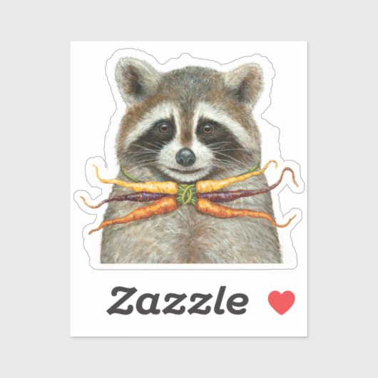 Raccoon mit Regenbogenkarottenbogen-Krawatte Aufkleber (Blatt)