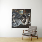 Raccoon mit Trikotmantel und Brillengläsern Wandteppich (Beispiel (Horizontal))