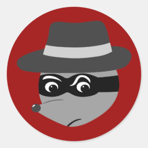 Raccoon Mobster Runder Aufkleber