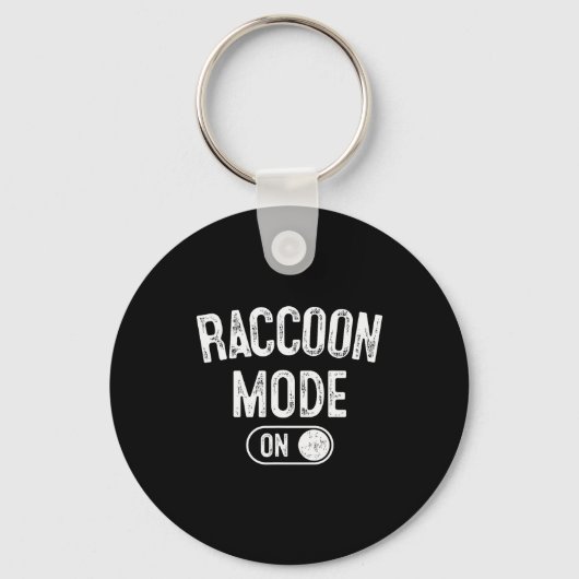 Raccoon Mode On Costume Funny Trash Panda Gift Ani Schlüsselanhänger (Vorderseite)