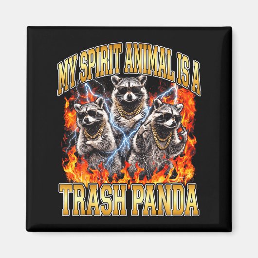 Raccoon My Srit Animal Is A Trash Panda Funny Boot Magnet (Vorne)