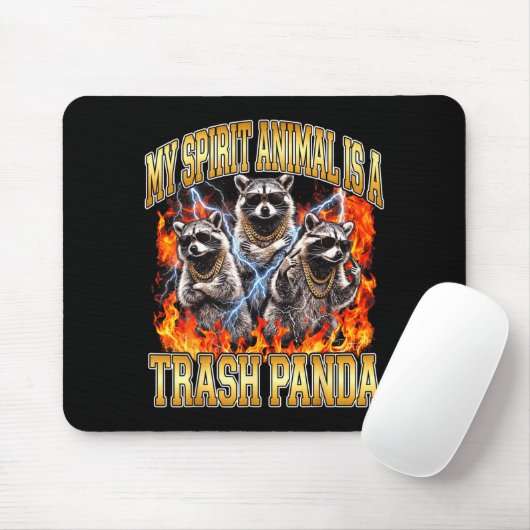 Raccoon My Srit Animal Is A Trash Panda Funny Boot Mousepad (Mit Mouse)