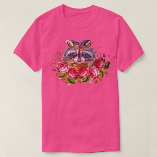Raccoon Nature Blume T-Shirt (Design vorne)