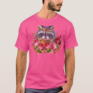 Raccoon Nature Blume T-Shirt