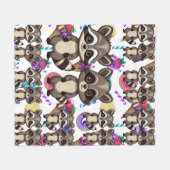 Raccoon Niedlich Kawaii Twin Sweet Pattern Fleecedecke (Vorderseite (Horizontal))