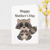 Raccoon niedlich Mother's Day Karte (Gelbe Blume)