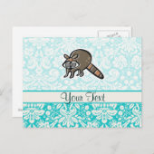 Raccoon; Niedlich Postkarte (Vorne/Hinten)