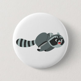 Raccoon niedlich Running Cartoon Button