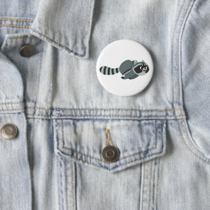 Raccoon niedlich Running Cartoon Button