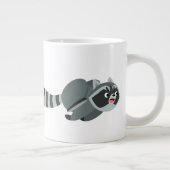Raccoon niedlich Running Cartoon Jumbo-Tasse (Rechts)