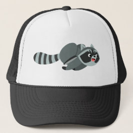 Raccoon niedlich Running Cartoon Truckerkappe