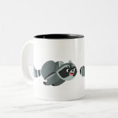 Raccoon niedlich Running Cartoon Zweifarbige Tasse (Vorderseite Links)