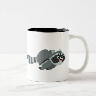 Raccoon niedlich Running Cartoon Zweifarbige Tasse