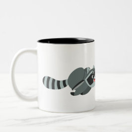 Raccoon niedlich Running Cartoon Zweifarbige Tasse