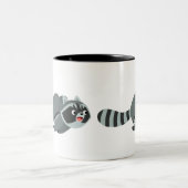 Raccoon niedlich Running Cartoon Zweifarbige Tasse (Mittel)