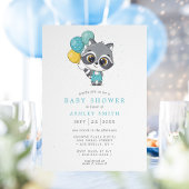 Raccoon Niedlich Watercolor Kinderdusche Einladung