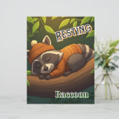 Raccoon | Niedlicher Cartoon Kids Kinderzimmer Art (Stehend Vorderseite)