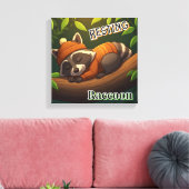 Raccoon | Niedlicher Cartoon Kids Kinderzimmer Art Leinwanddruck (Insitu (Wohnzimmer))