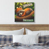 Raccoon | Niedlicher Cartoon Kids Kinderzimmer Art Leinwanddruck (Insitu (Schlafzimmer))