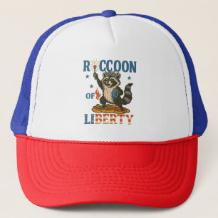 Raccoon of Liberty   Funny Patriotic Animal Firewo Truckerkappe
