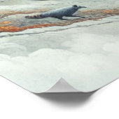 Raccoon on-Moon Poster (Ecke)